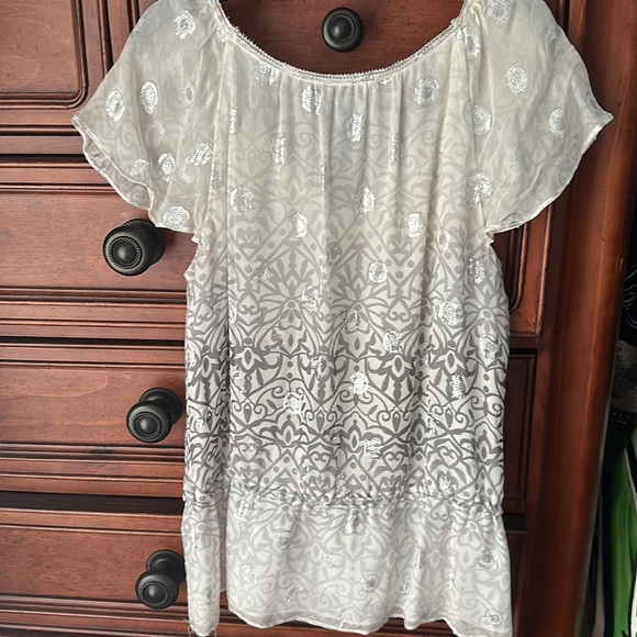 Whit House Black Market silver gray top - Picture 7 of 7